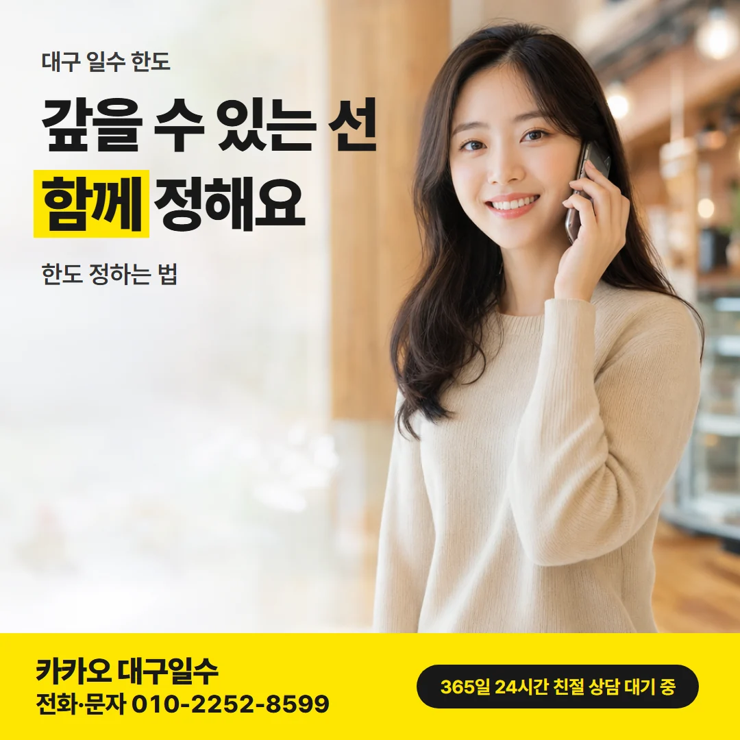 대구 일수 한도 카드뉴스, 갚을 수 있는 선 함께 정해요