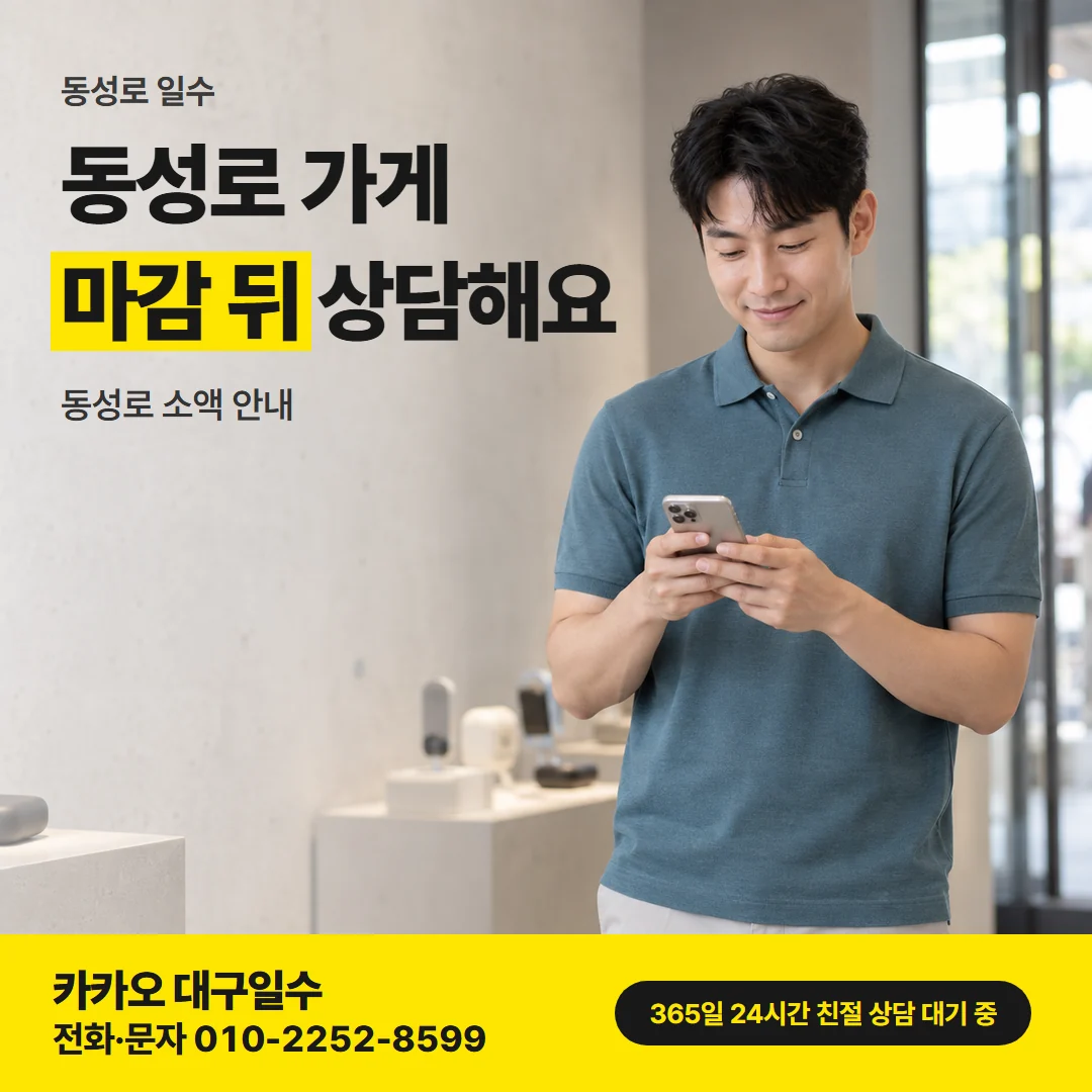 동성로 일수 카드뉴스, 동성로 가게 마감 뒤 상담해요