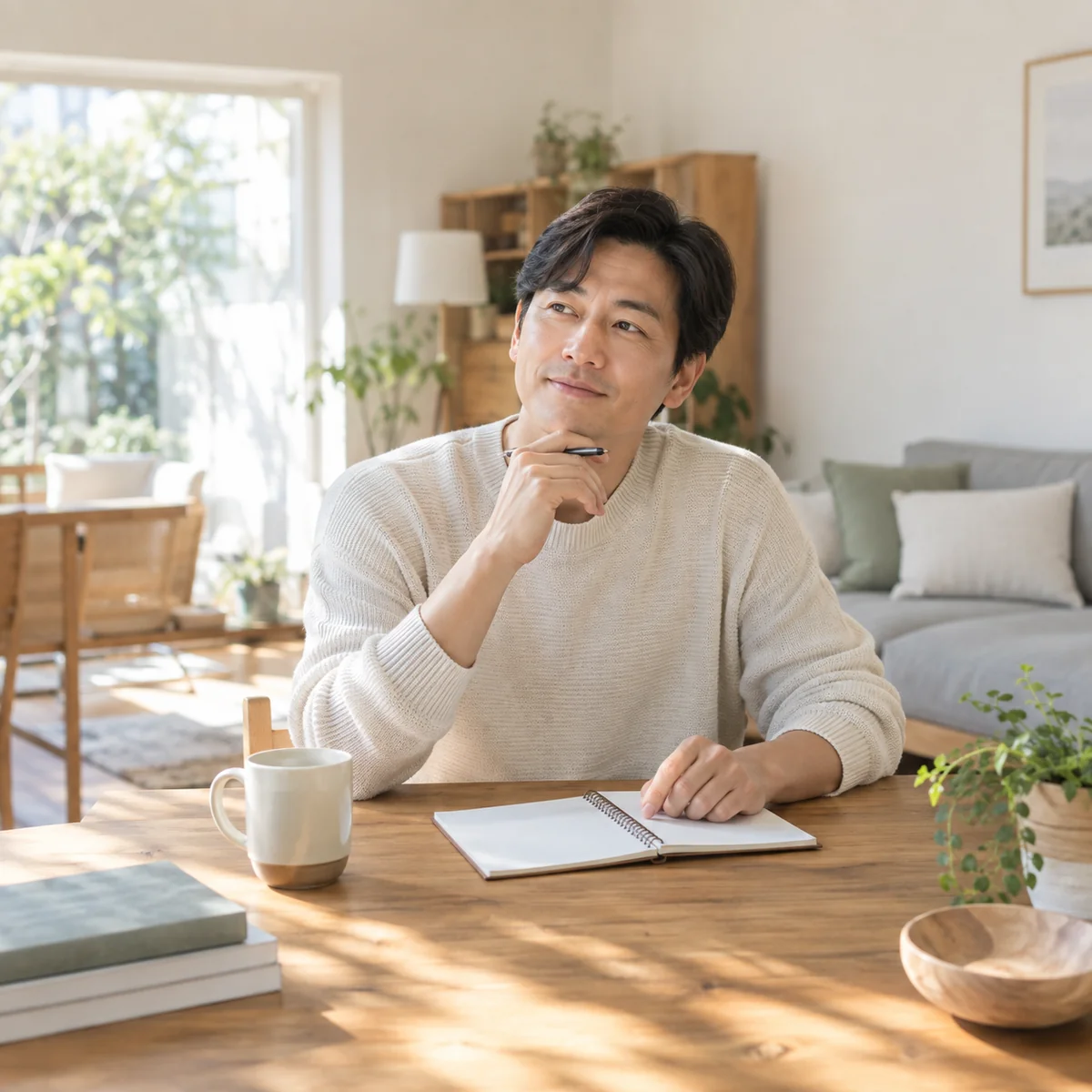 일상에서 자금 계획을 살펴보는 모습 — AI 생성 이미지