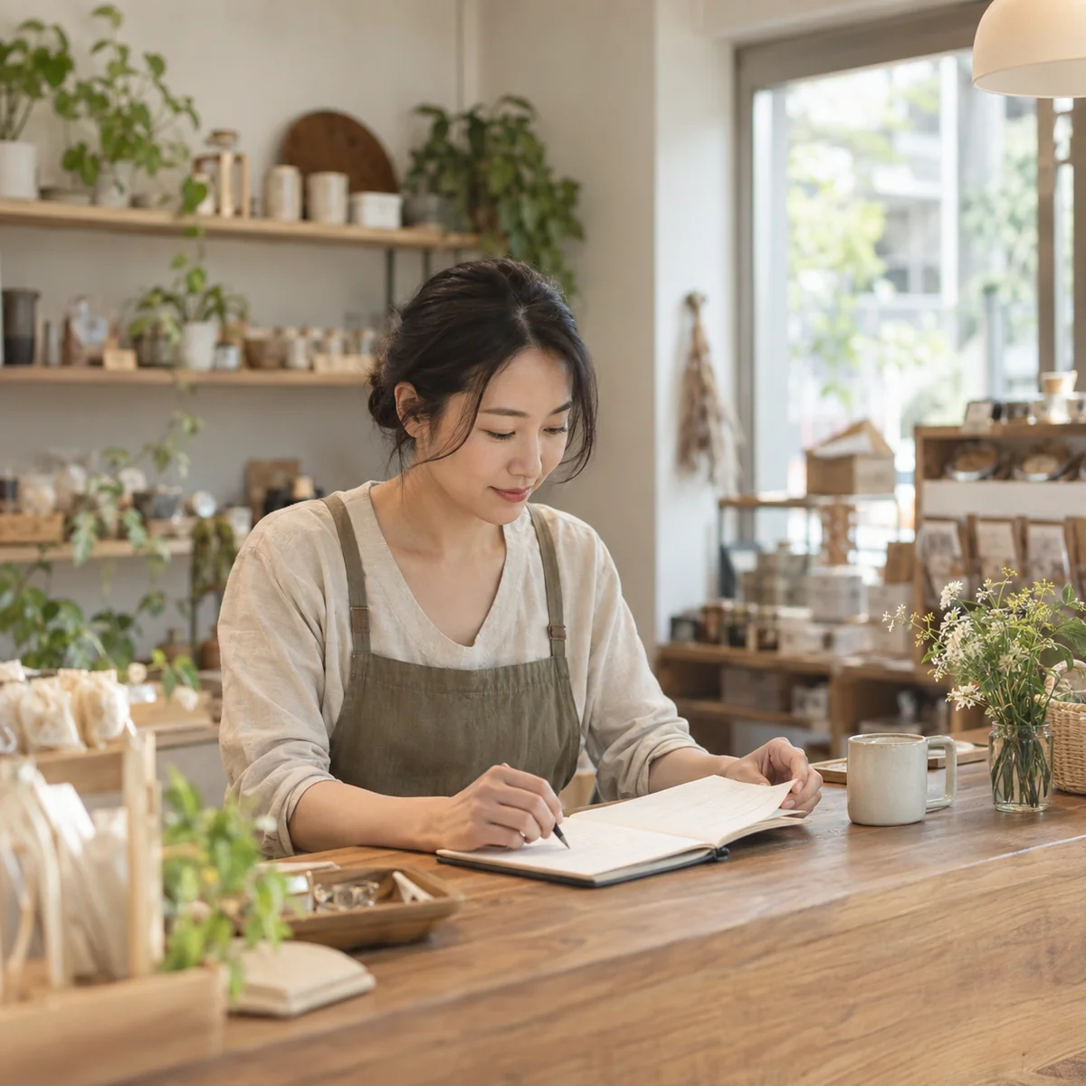 일상에서 자금 계획을 살펴보는 모습 — AI 생성 이미지